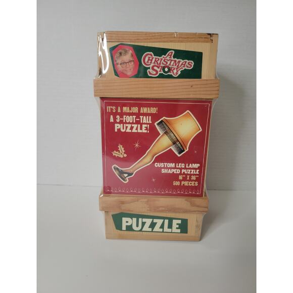 A Christmas Story 3’ Leg‎ Lamp, 500 pc Puzzle In “Fragile” Wood Crate - Picture 1 of 4